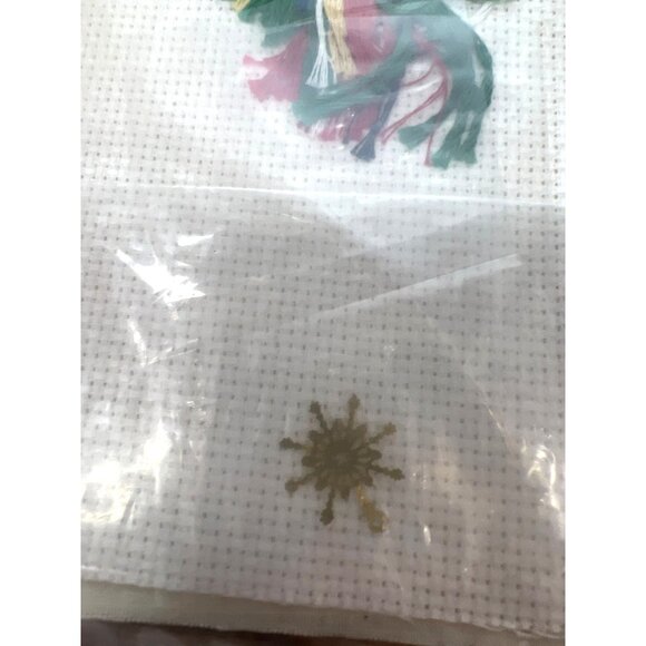 Christmas Stocking Crossstitch Kit Ted Santa Claus Embroidery Floss With Charms - Picture 6 of 6